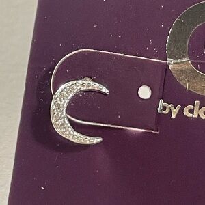 Sterling Silver Crescent Moon Studs C Luxe Hypoallergenic - tarnish free